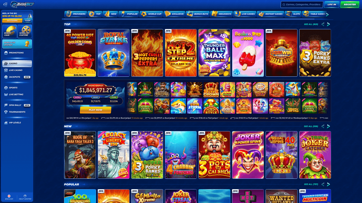 Bassbet casino lobby