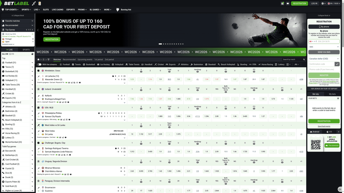 Betlabel homepage