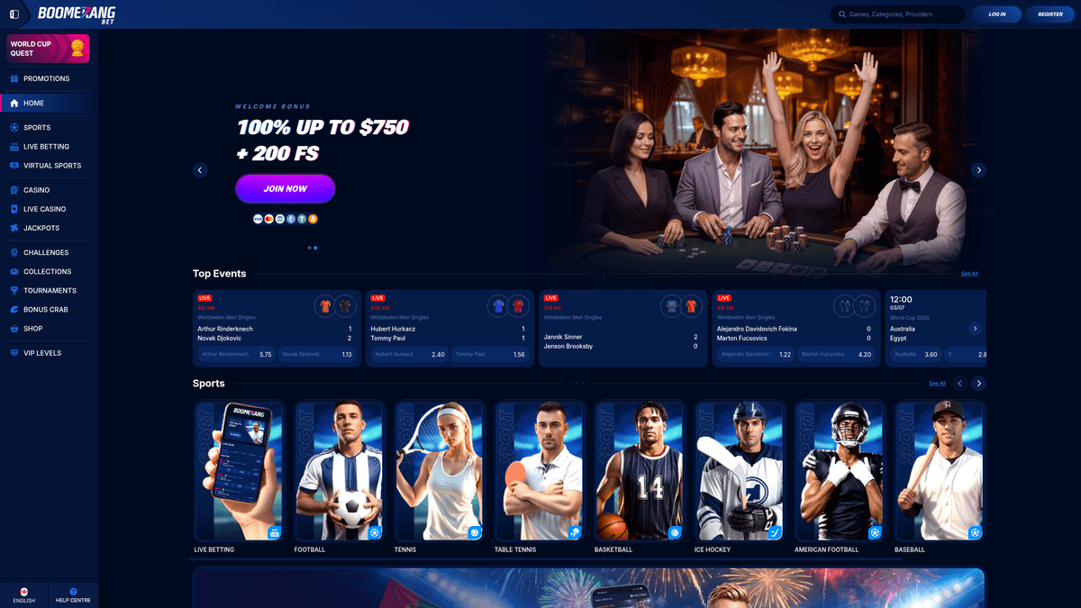 Boomerang Bet bonuses & promotions