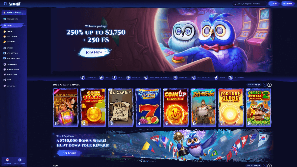 Spinight bonuses & promotions